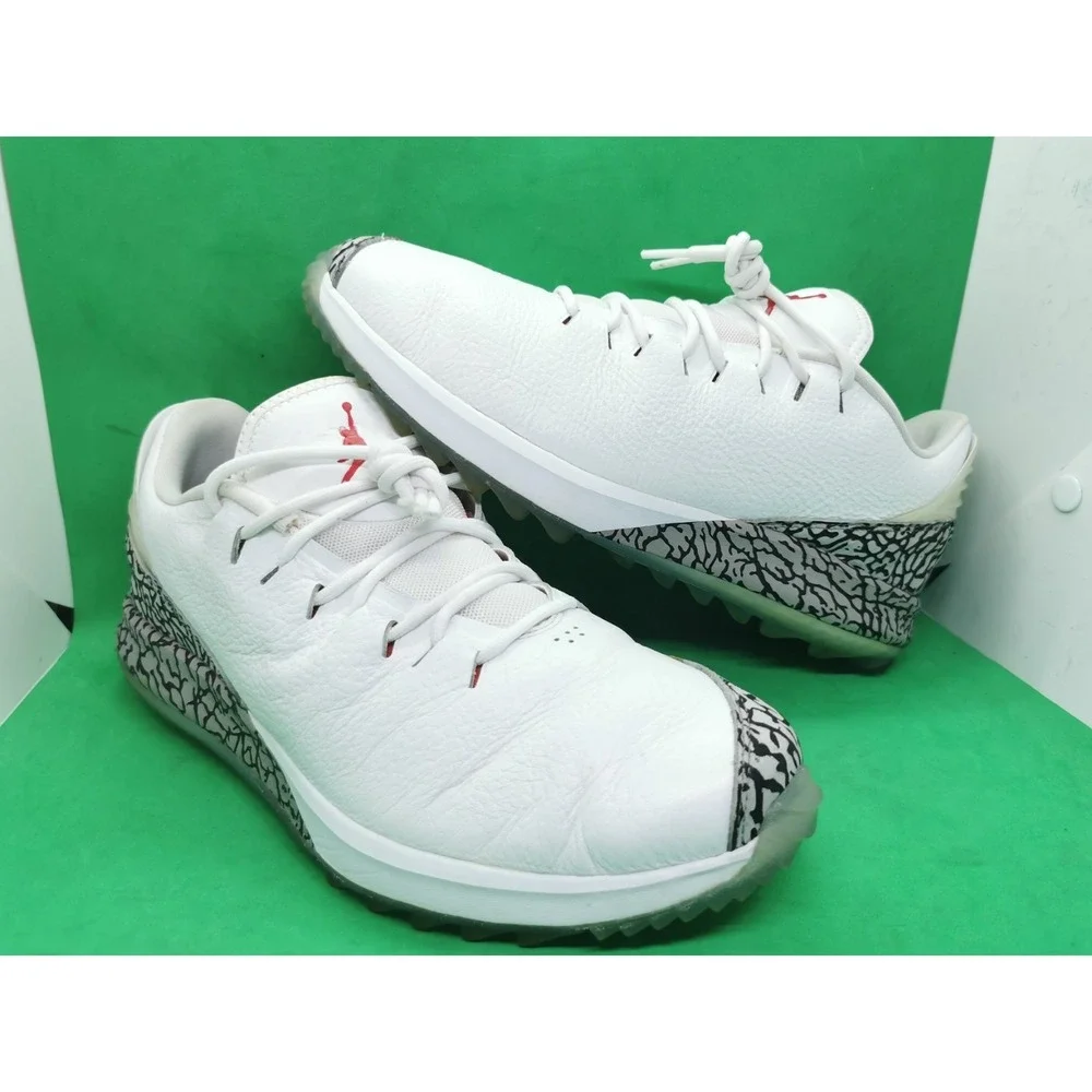 Jordan ADG Golf Shoes Mens Size 9 White Cement Elephant Spikeless AR7995-100